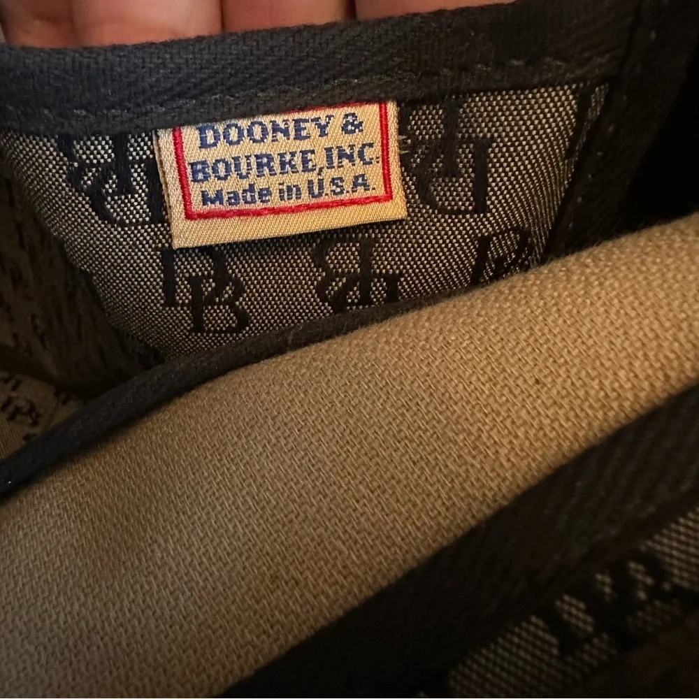 Y2K Vintage Dooney & Bourke Grey Black Monogram Handbag Canvas Shoulder Bag Tote